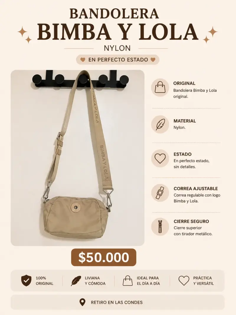 Bandolera Bimba y Lola Nylon en Perfecto Esta