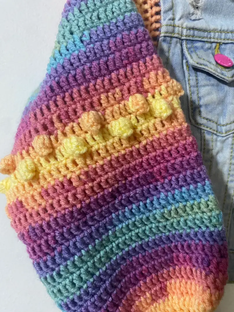 Chaqueta de mezclilla con mangas arcoíris  niña - 4