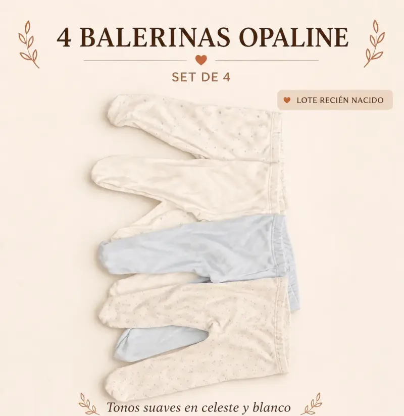 Set de 4 Balerinas Opaline para Recién Nacido