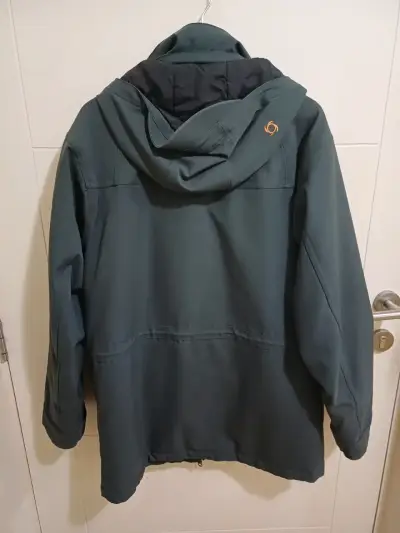 Chaqueta impermeable verde oscuro con capucha - miniatura 3