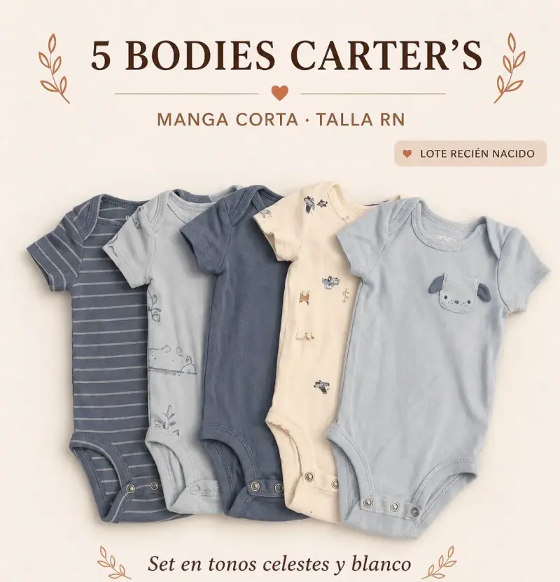 Set de 5 bodies Carter's manga corta