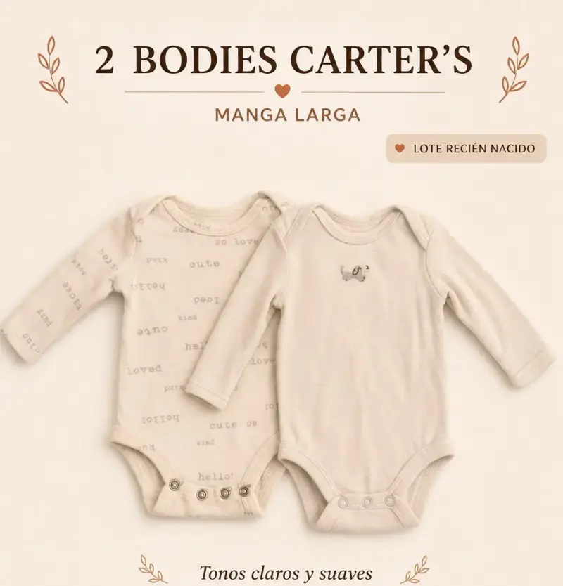 Pack de 2 bodies manga larga Carter's