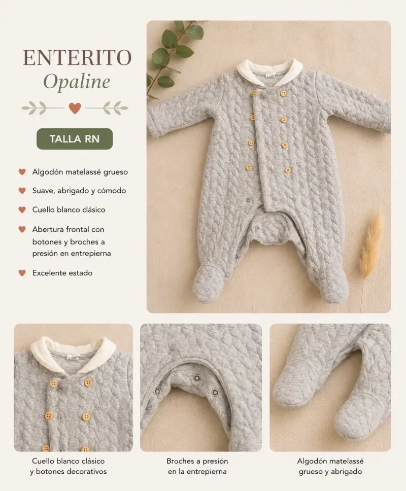 Enterito de algodón Opaline para bebé