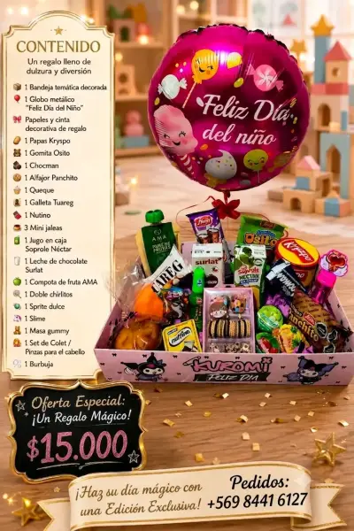 Caja de Regalo Día del Niño con Dulces y Globo - miniatura 2
