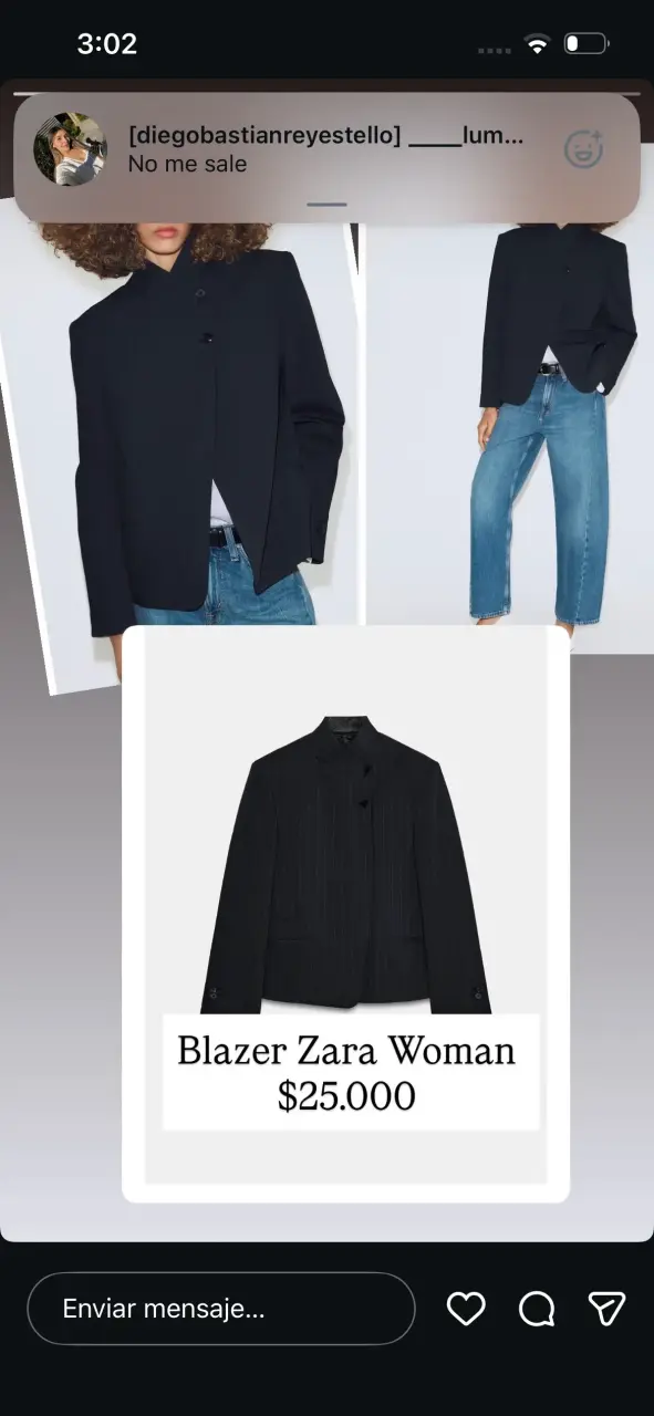 Blazer negro para mujer Zara
