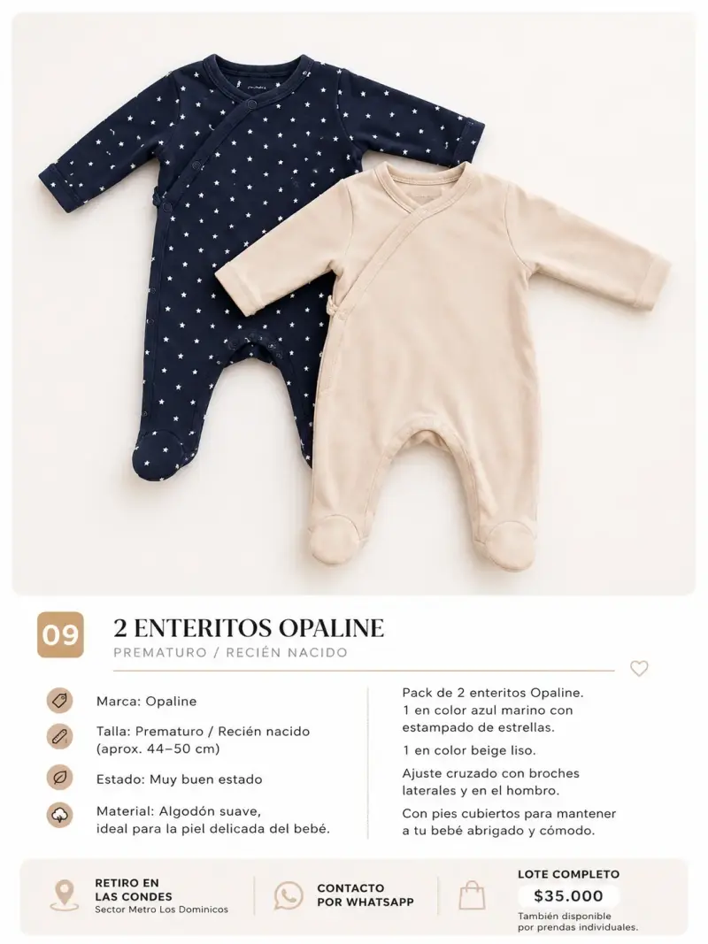 Pack de 2 enteritos Opaline prematuros