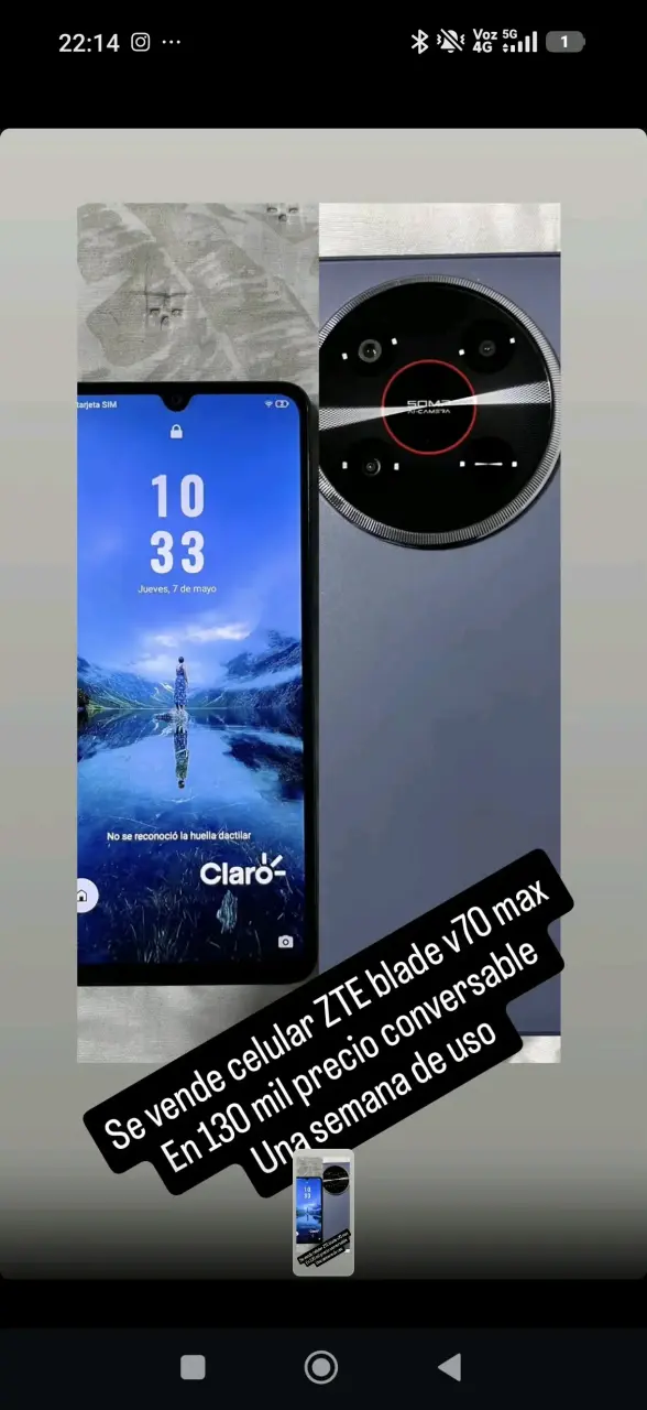 Celular ZTE Blade V70 Max 50MP Azul - 2
