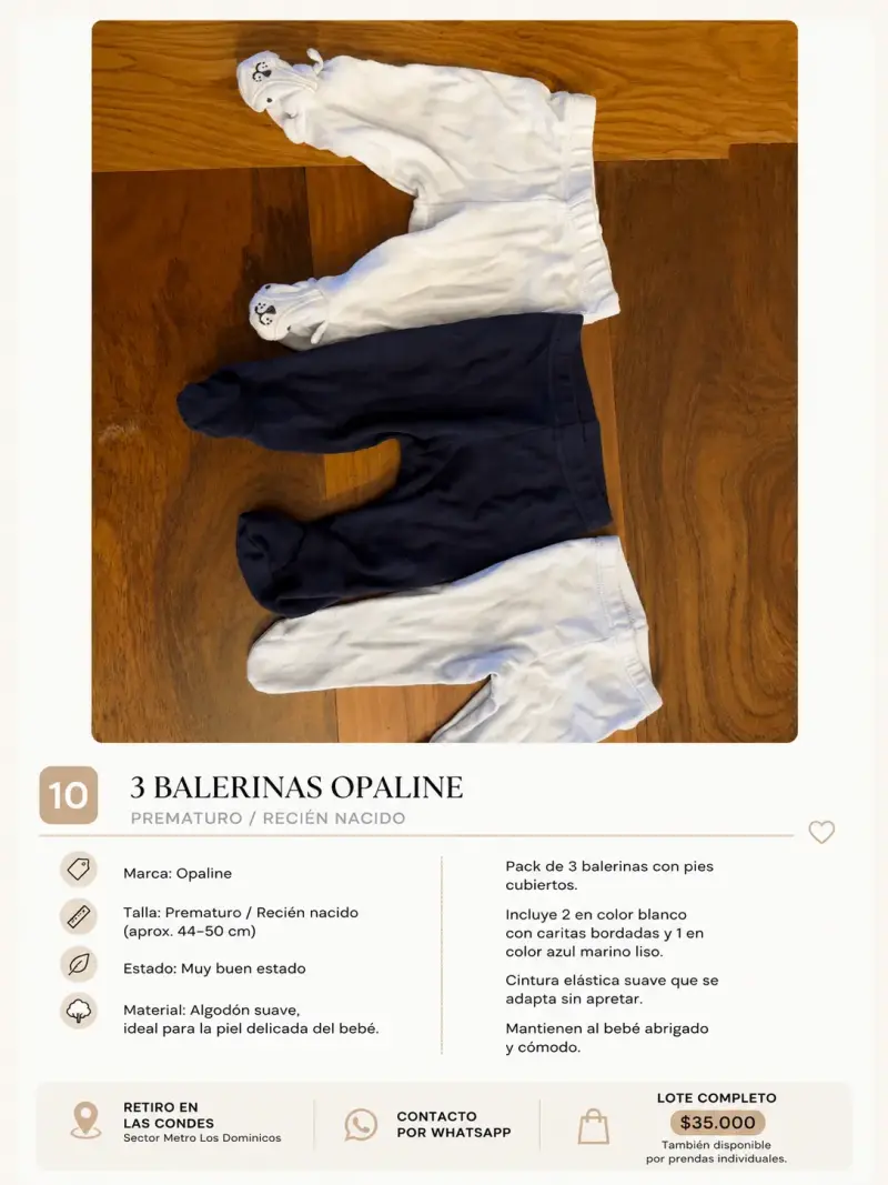 Pack de 3 Balerinas Opaline y 2 gorritos prematuro