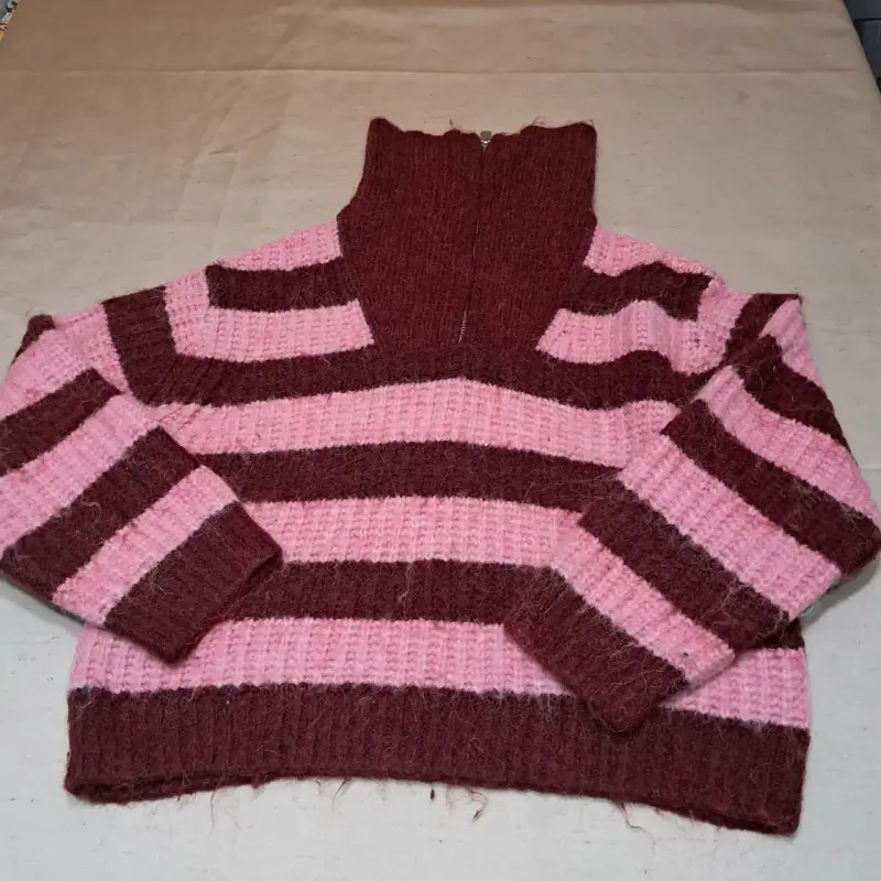 Suéter de lana a rayas rosa y marrón Zara - 1