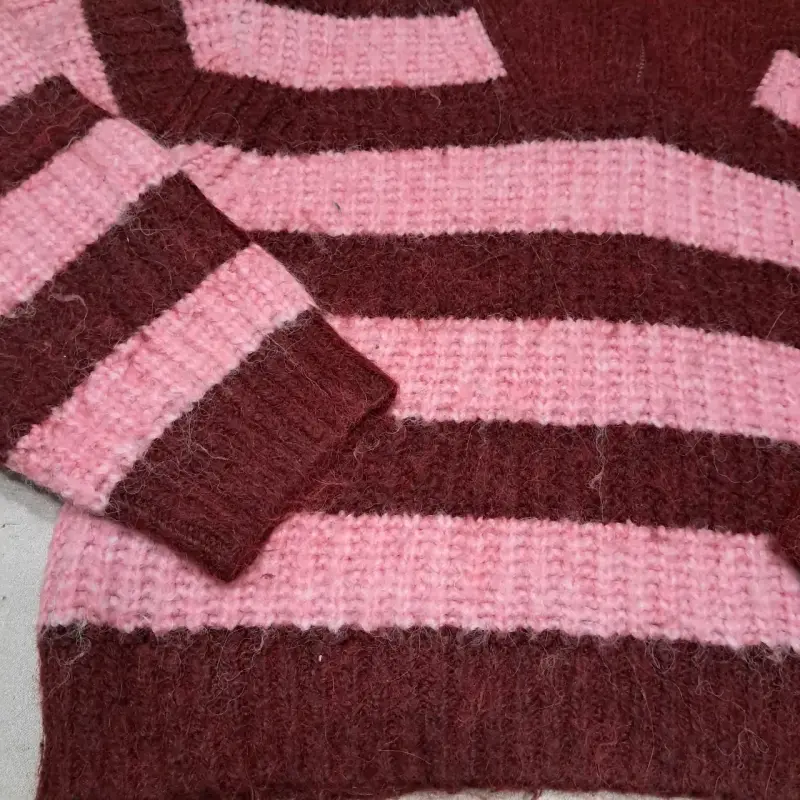 Suéter de lana a rayas rosa y marrón Zara - 2