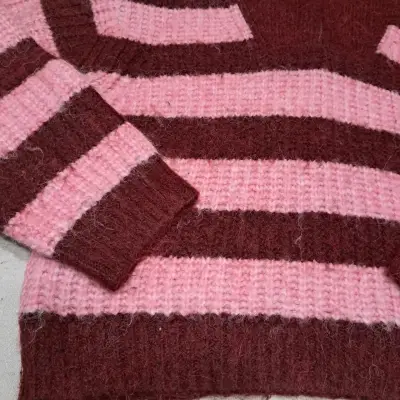 Suéter de lana a rayas rosa y marrón Zara - miniatura 2