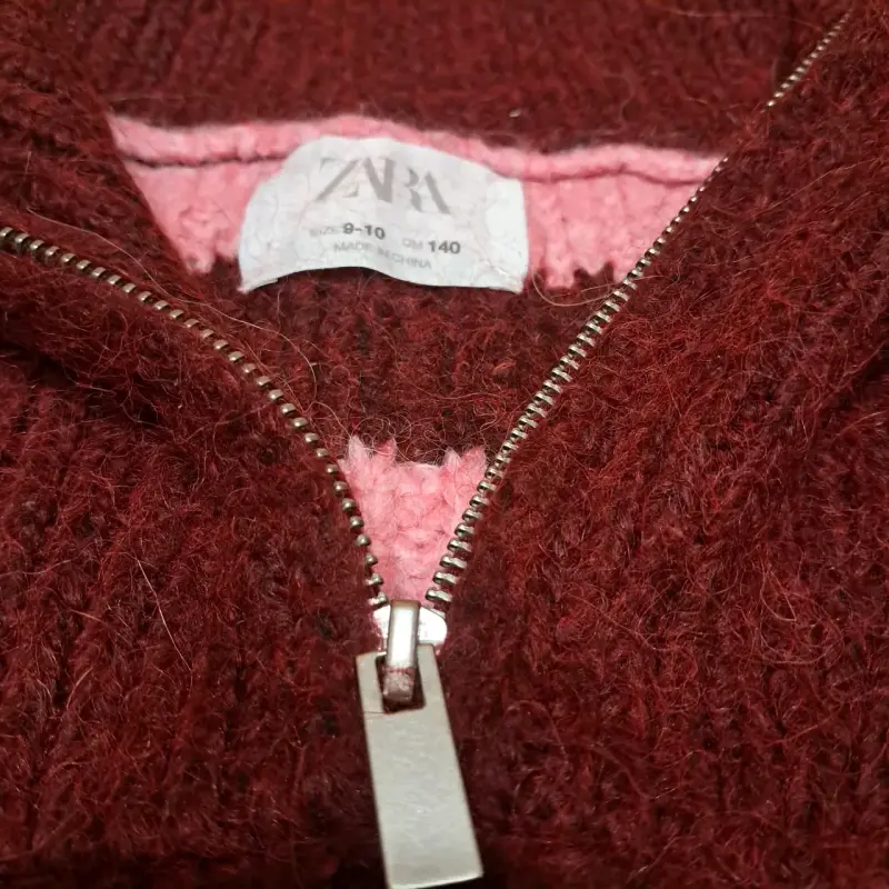Suéter de lana a rayas rosa y marrón Zara - 3