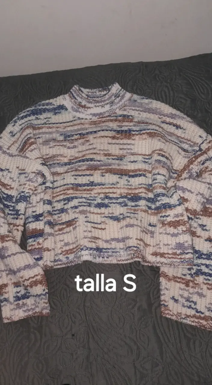 Suéter tejido multicolor talla S - 1