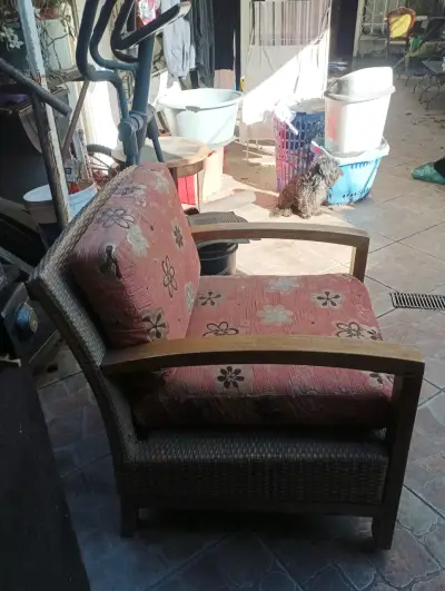 Sillón de encina .ratan - miniatura 3