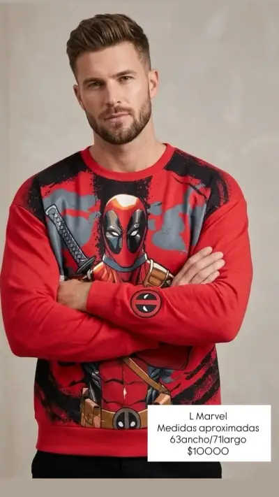 Polerón Marvel Deadpool Rojo para Hombre - miniatura 1