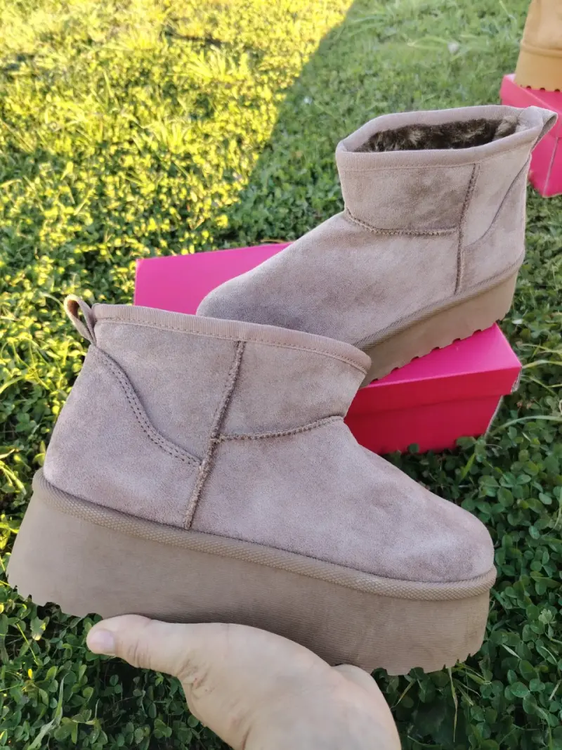 Pantubotas de Plataforma Beige para Mujer - 2