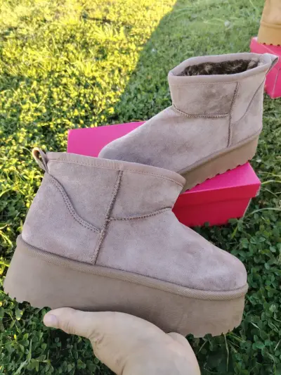 Pantubotas de Plataforma Beige para Mujer - miniatura 2