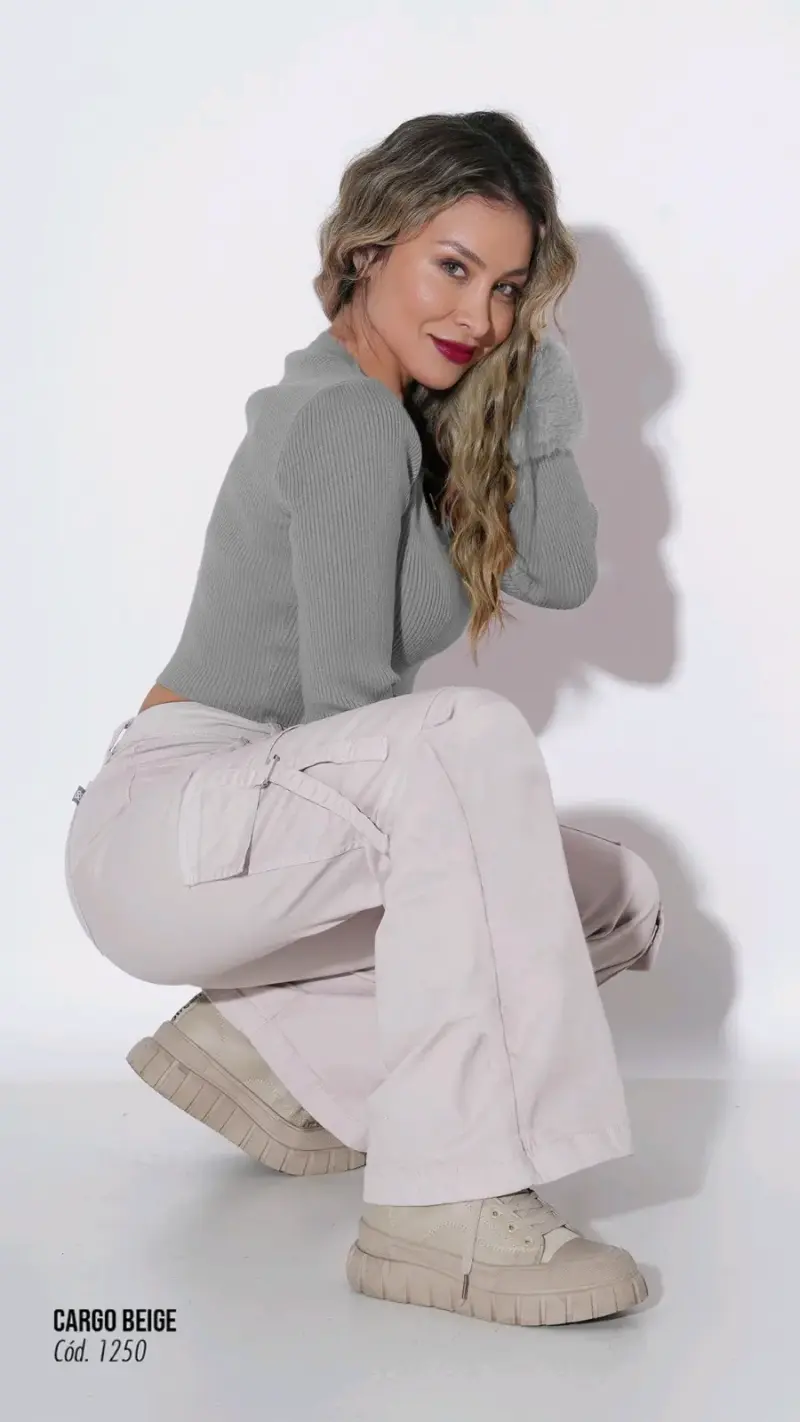 Pantalones cargo beige talla 38. - 5