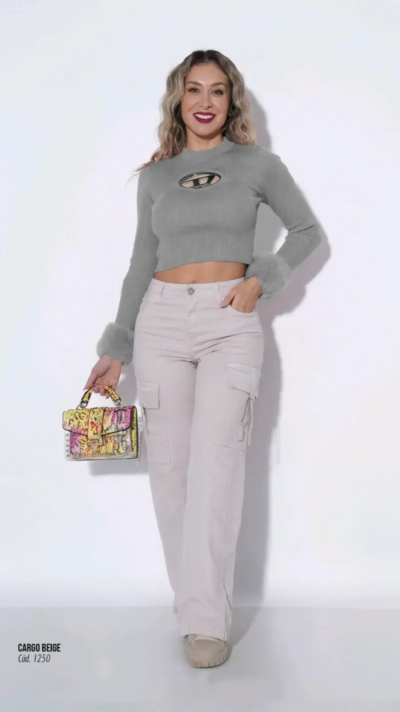 Pantalones cargo beige talla 38. - 6