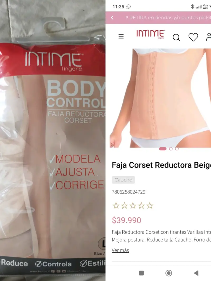 Faja Corset Reductora Beige Intime Talla L
