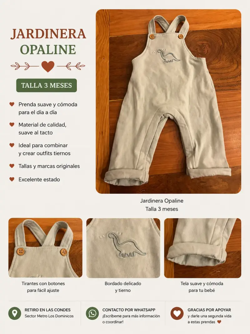 Jardinera de bebé Opaline talla 3 meses