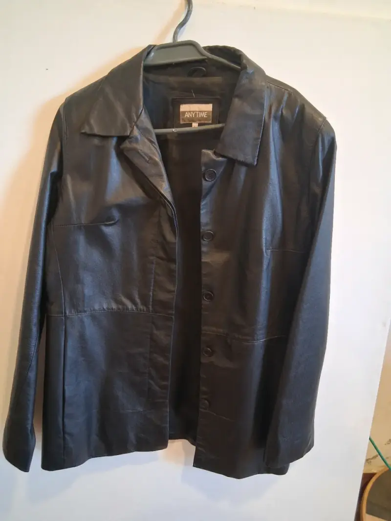 Chaqueta de cuero negra Anytime talla L - 1