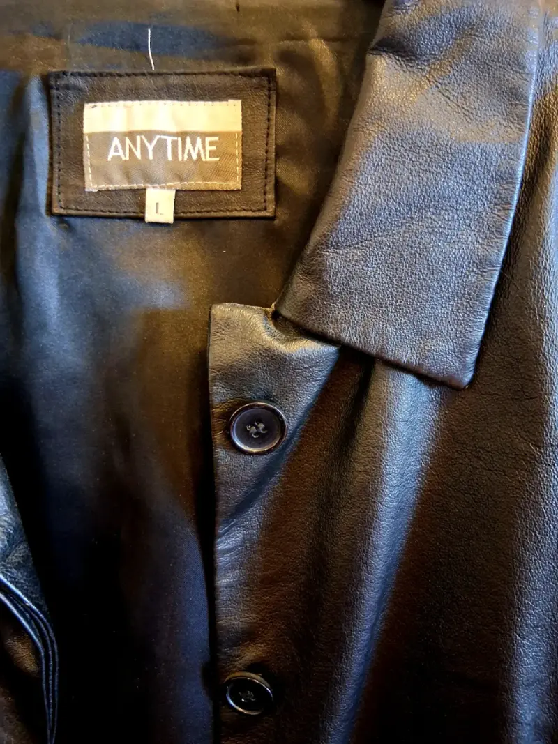 Chaqueta de cuero negra Anytime talla L - 3