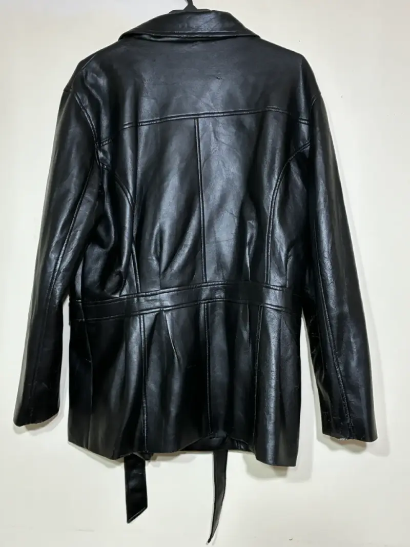 Chaqueta efecto cuero con lazos - Talla L - 2