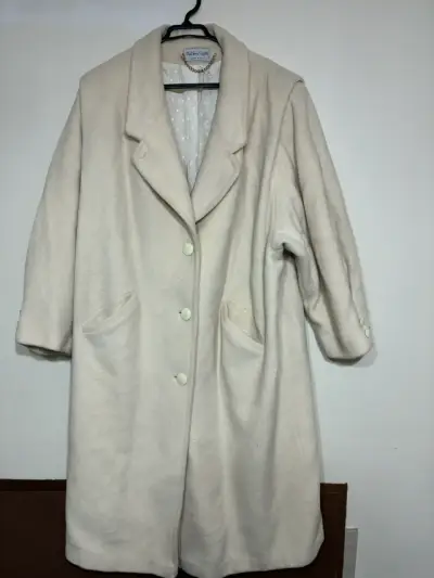 Abrigo de lana crema Ashley Scott - Talla L-XL - miniatura 1