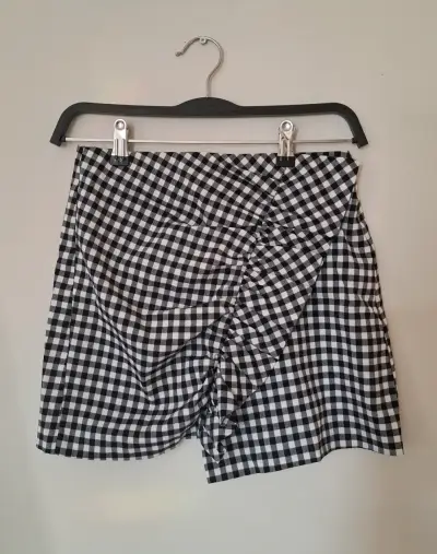 Falda corta a cuadros blanco y negro XS Sybilla - miniatura 1