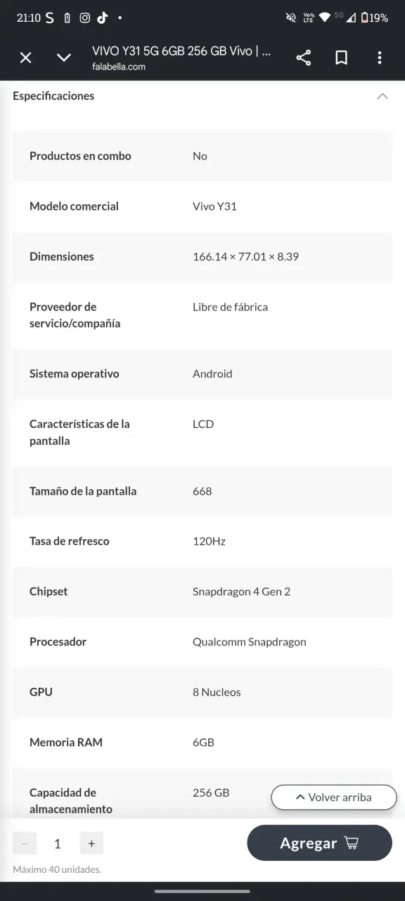 Smartphone Vivo Y31 5G 6GB 256GB Blanco - 3