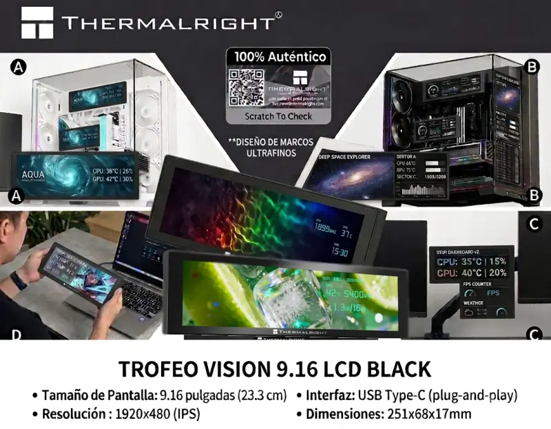 Pantalla LCD Thermalright Trofeo Vision 9.16 pulgadas - 1