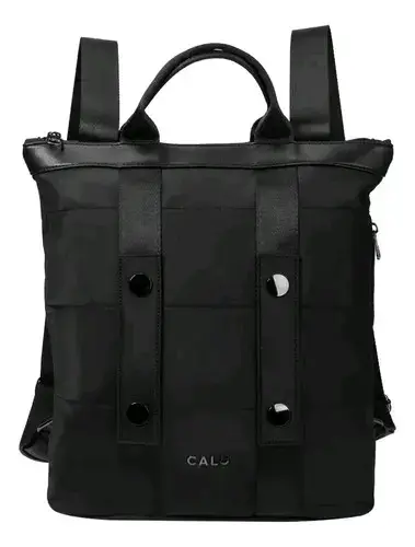 Mochila negra Calu con múltiples espacios - 2