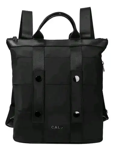 Mochila negra Calu con múltiples espacios - miniatura 2