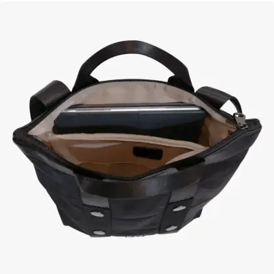 Mochila negra unisex con múltiples compartimentos - miniatura 2