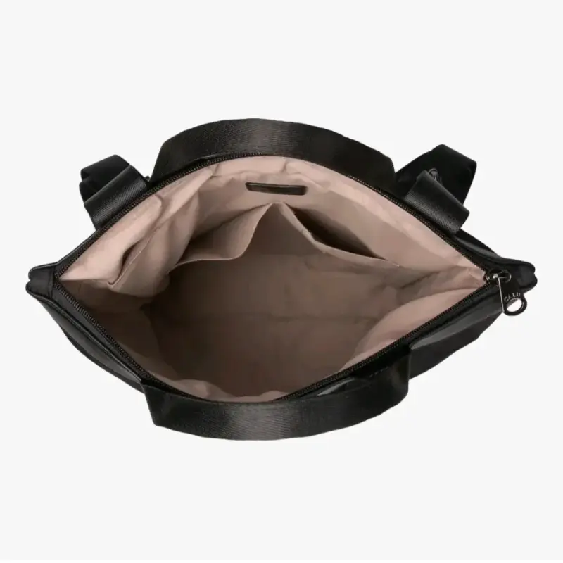Mochila negra unisex con múltiples compartimentos - 3