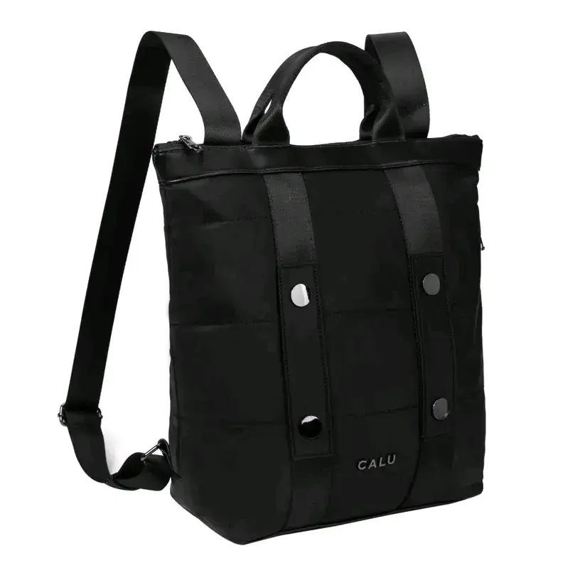 Mochila negra unisex con múltiples compartimentos - 6