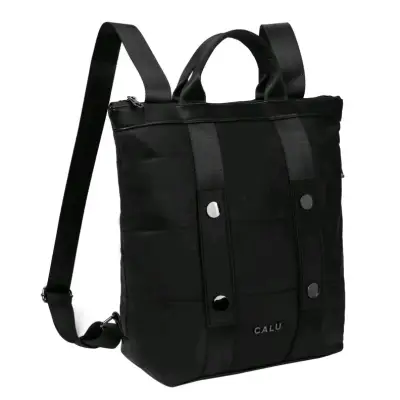 Mochila negra unisex con múltiples compartimentos - miniatura 6
