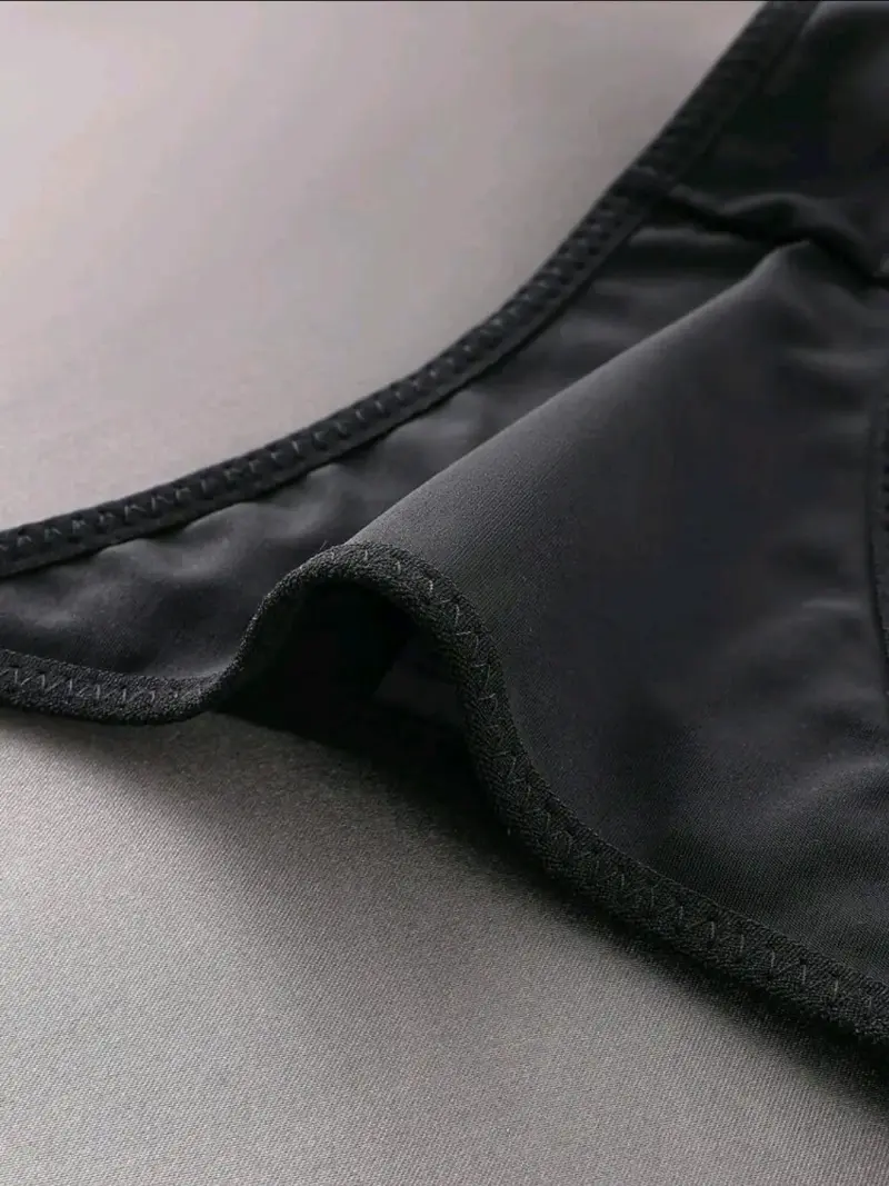 Set de 5 tangas negras, detalle metálico talla L - 4