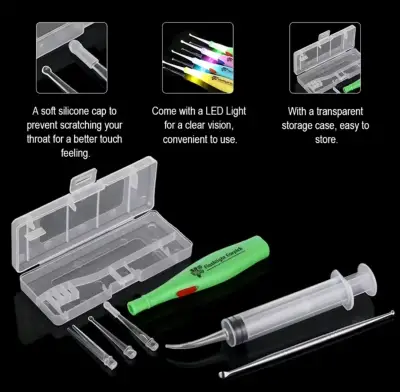Kit removedor de cálculos amigdalinos con luz LED - miniatura 3