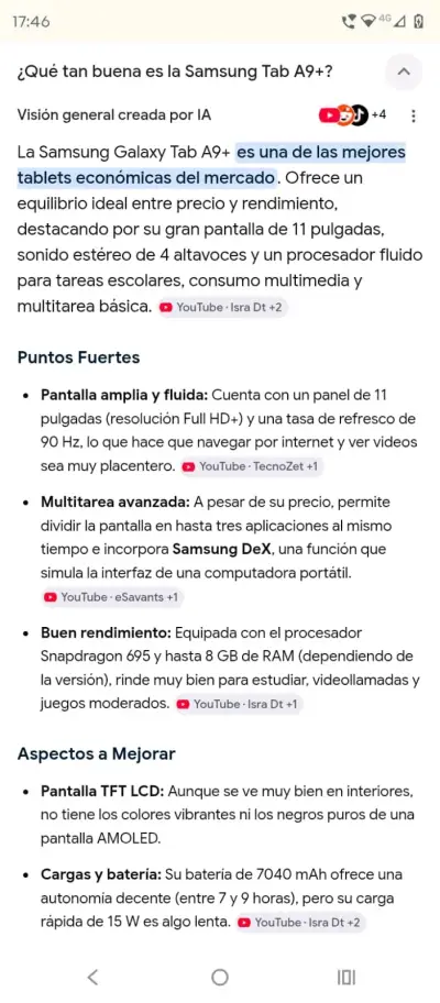 Samsung Galaxy Tab A9+ con Cargador 15W sellado - miniatura 4