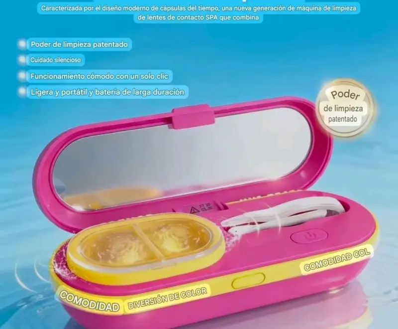Estuche  limpiador ultrasonico lentes contacto