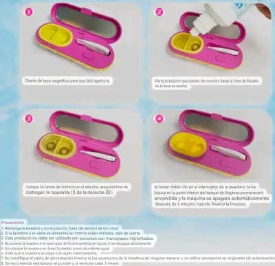 Estuche  limpiador ultrasonico lentes contacto - miniatura 5