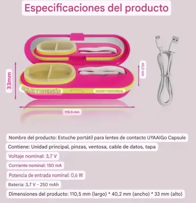 Estuche  limpiador ultrasonico lentes contacto - miniatura 6
