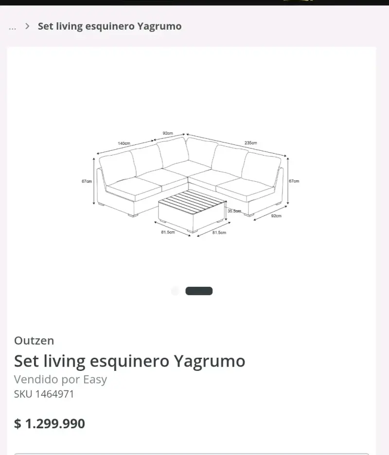 Set de Living Esquinero Yagrumo de Mimbre - 2