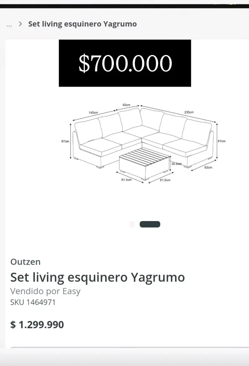 Set de Living Esquinero Yagrumo de Mimbre - 3
