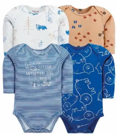 Pack de 4 bodies de bebé con estampados variados - miniatura 2
