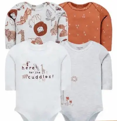 Pack de 4 bodies de bebé con estampados variados - miniatura 4