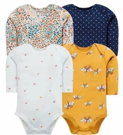 Pack de 4 bodies de bebé con estampados variados - 5