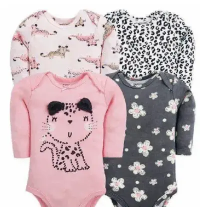 Pack de 4 bodies de bebé con estampados variados - miniatura 6